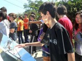 Vista de alunos em visita à Praça do Sol em São Manuel/SP